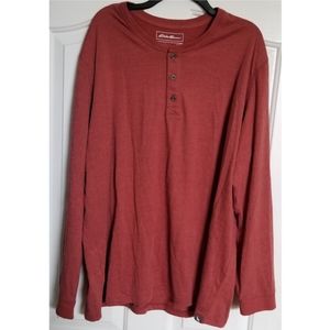Eddie Bauer 1/4 Button Front Shirt Men's 2XL Long